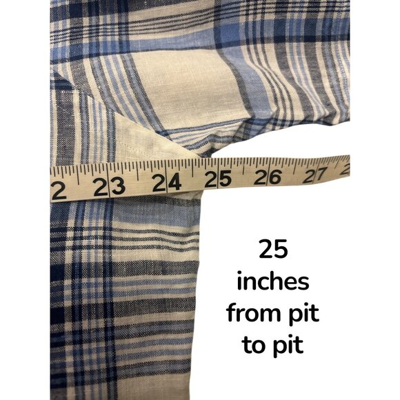 Ralph Lauren Mens Linen Plaid Short Sleeve Button Down Shirt Classic Fit L - Picture 7 of 8